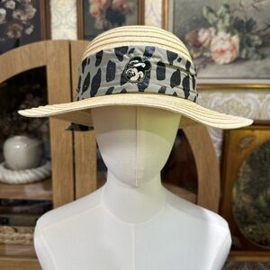 Disney Parks Animal Kingdom Minnie Leopard Beige and Black Sun Hat